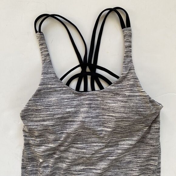 Lululemon Moment To Movement 2-In-1 Tank Space Dye Camo Black White / Black Sz 4 - Picture 4 of 16